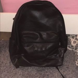 PINK leather campus backpack